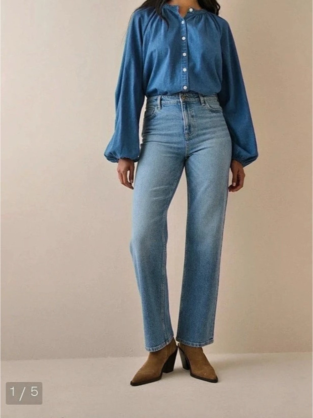 Nobody's Child Mid Blue High Rise Jeans